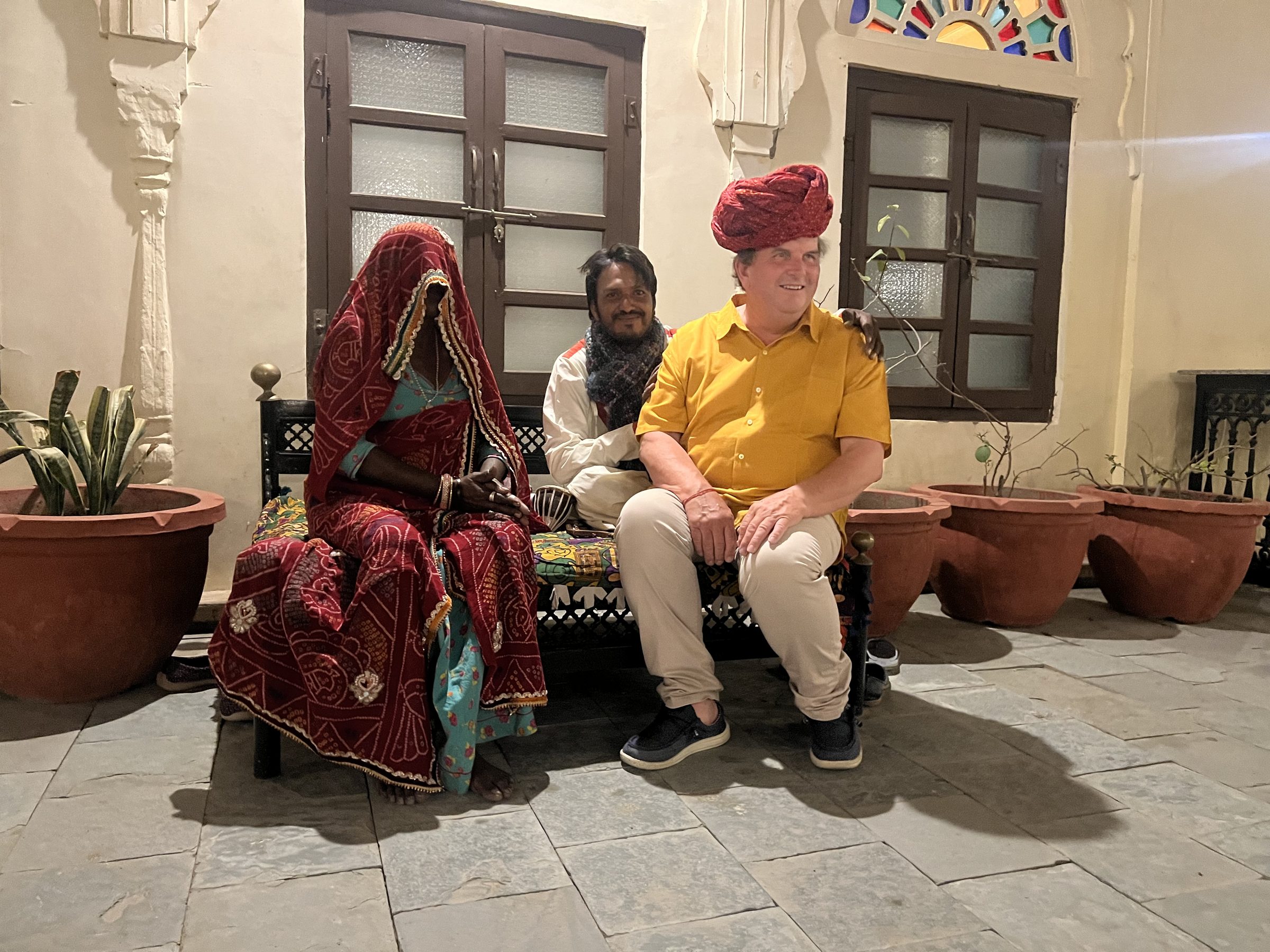 Rajasthani hosts at a haveli