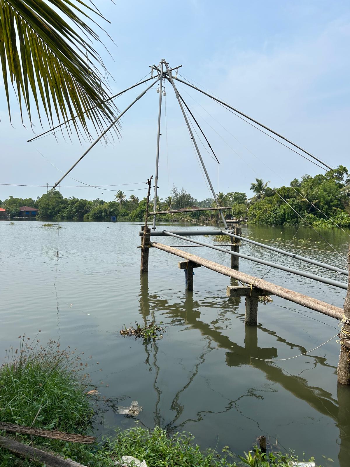 Chinese fishing net over the backwaters