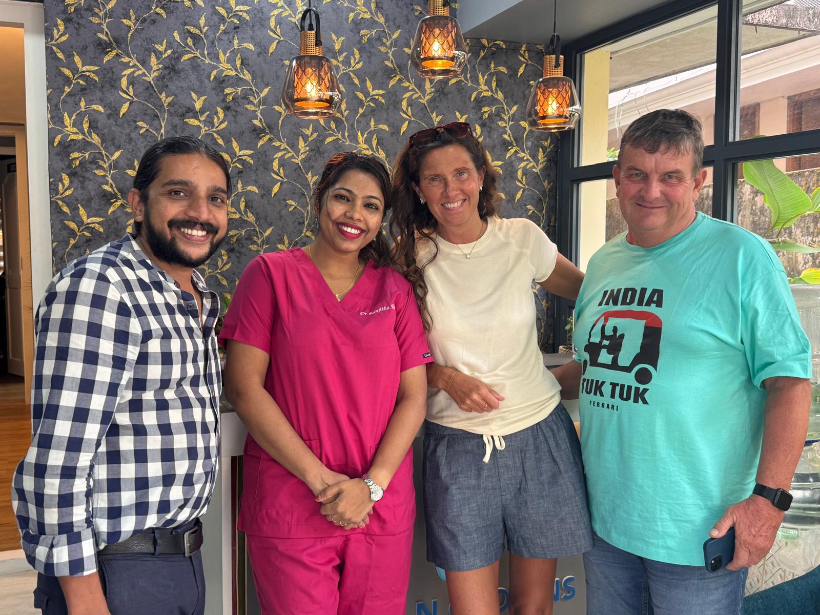 Lottie and Matt with their Kochi dental team