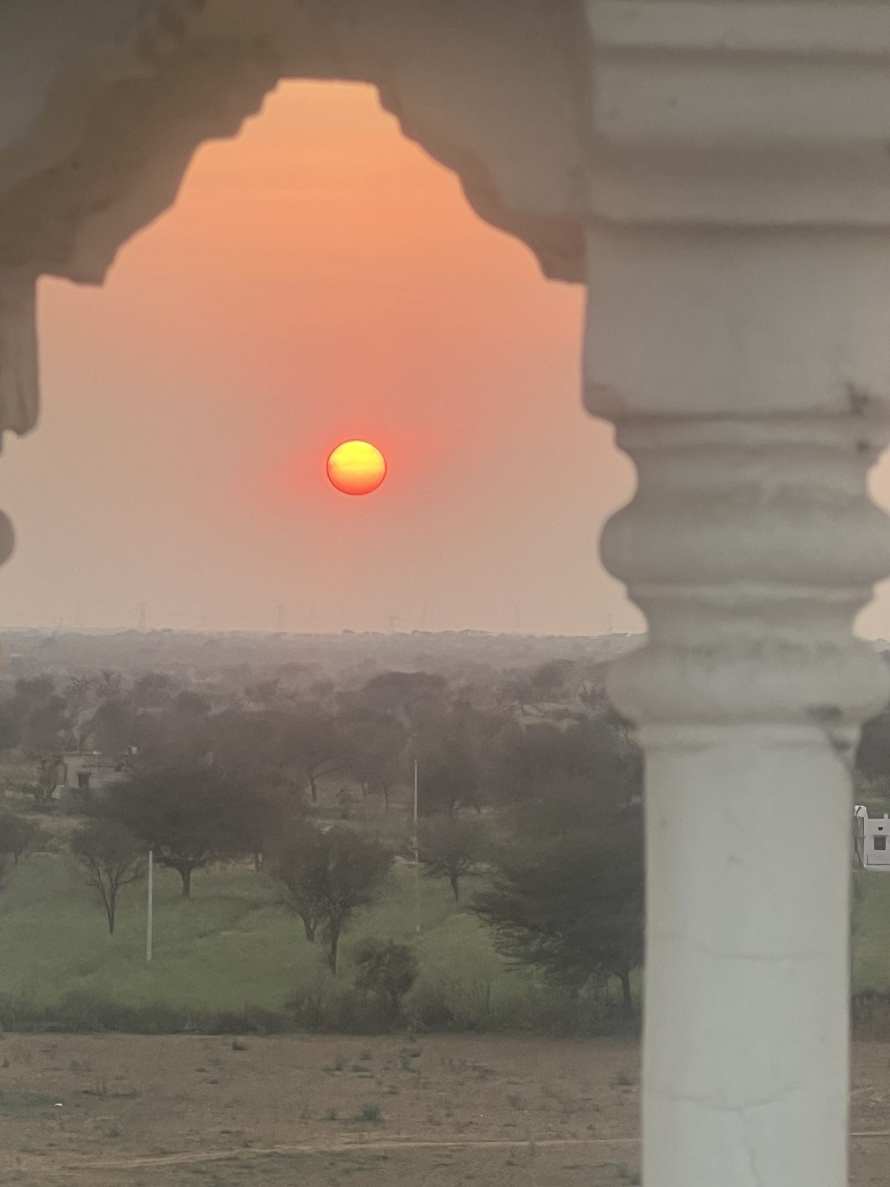 Sunset through a jharokha arch